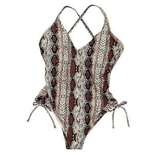 Kona Sol Snake Print One-Piece Swimsuit Size S